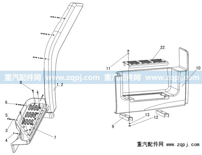 WG1642240031,右下踏板,濟南馳納重型汽車進出口貿易有限公司