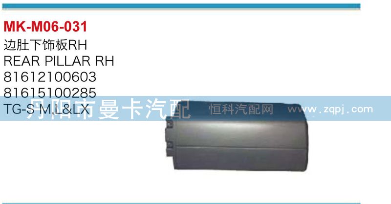 邊肚下飾板81612100603，81612100602/81612100603