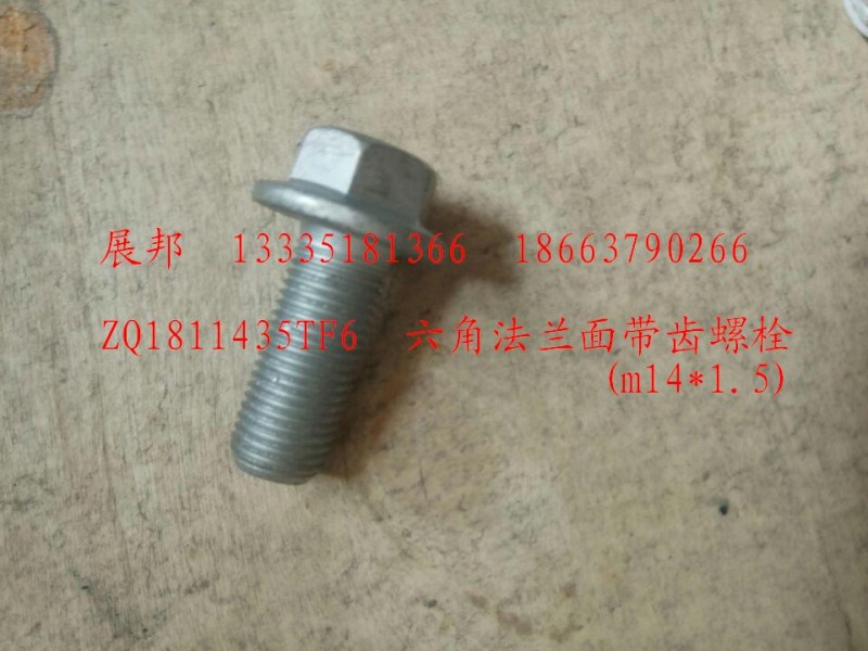 ZQ1811435TF6,六角法蘭面帶齒螺栓(m14x1.5),濟(jì)南冠澤卡車配件營銷中心