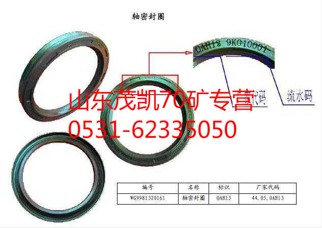 WG9981320162,70礦貫通軸油封,山東茂凱商貿有限公司