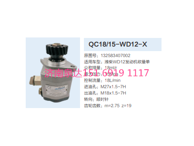 QC18/15-WD12-X,動力轉(zhuǎn)向齒輪泵,濟南泉達(dá)汽配有限公司