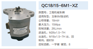 QC18/15-6M1-XZ,動力轉(zhuǎn)向齒輪泵,濟南泉達汽配有限公司