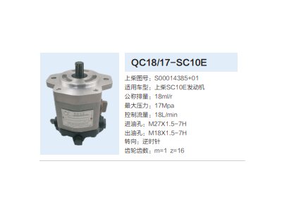 QC18/17-SC10E,動力轉(zhuǎn)向齒輪泵,濟南泉達汽配有限公司