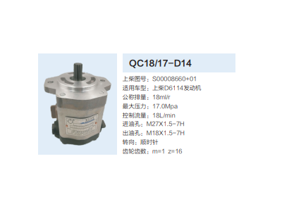QC18/17-D14,動力轉(zhuǎn)向齒輪泵,濟南泉達汽配有限公司