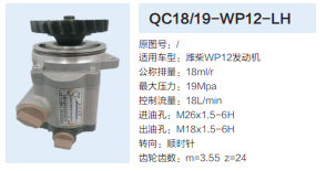 QC18/19-WP12-LH,動力轉(zhuǎn)向齒輪泵,濟(jì)南泉達(dá)汽配有限公司