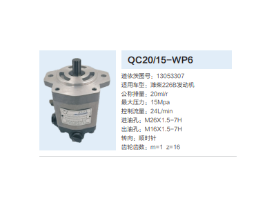QC20/15-WP6,動力轉(zhuǎn)向齒輪泵,濟南泉達(dá)汽配有限公司