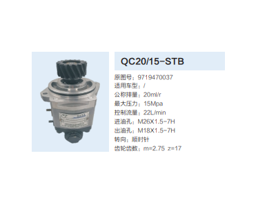 QC20/15-STB,動(dòng)力轉(zhuǎn)向齒輪泵,濟(jì)南泉達(dá)汽配有限公司