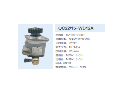 QC22/15-WD12A,齒輪泵,濟南泉達汽配有限公司
