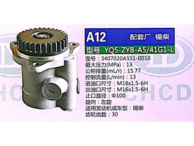 3407020A551-0010,轉(zhuǎn)向助力泵,濟南泉達(dá)汽配有限公司