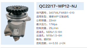 3407WLFW6B1-010,轉(zhuǎn)向助力泵,濟(jì)南泉達(dá)汽配有限公司
