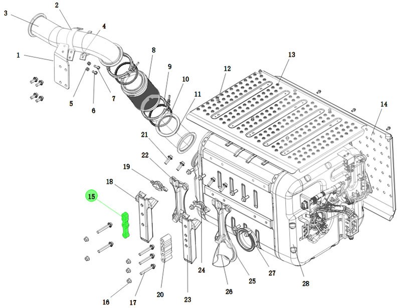DZ97259543531  SCR箱墊套,SCR box gasket,濟(jì)南向前汽車配件有限公司
