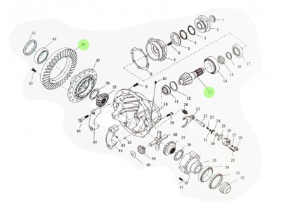 81.35199.6459  錐齒輪副,Bevel gear pair,濟(jì)南向前汽車(chē)配件有限公司