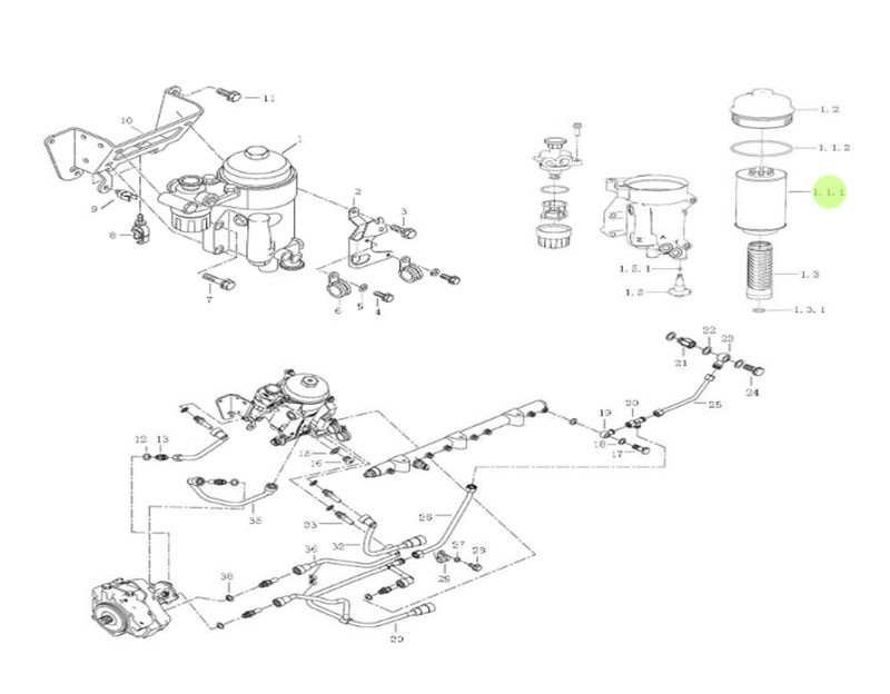 201V12503-0061   燃油濾清器芯 帶O形圈,Fuel filter core with O-ring,濟南向前汽車配件有限公司