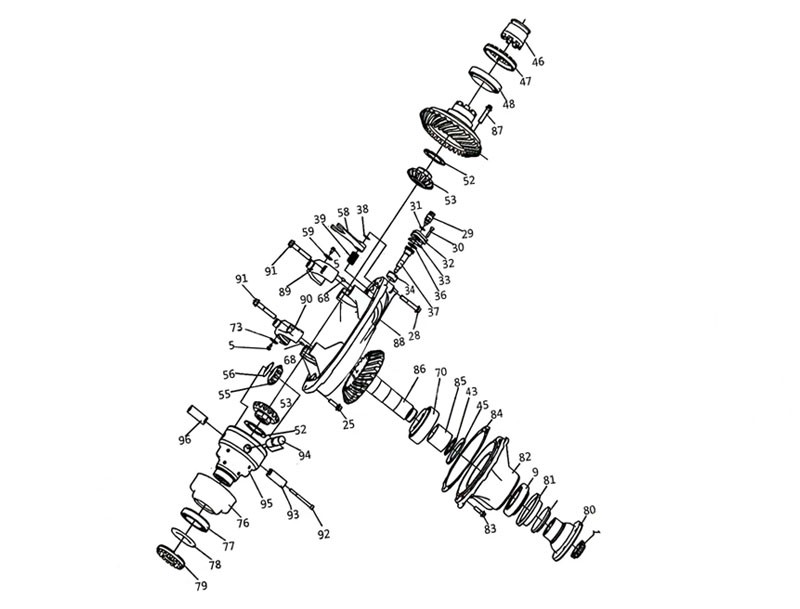 FDCZ16331593200016 后橋主減總成,Rear axle main reduction assembly,濟(jì)南向前汽車配件有限公司