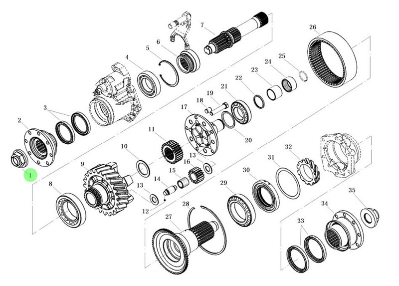 L903033300 輸出軸凸緣螺母,Output shaft flange nut,濟(jì)南向前汽車配件有限公司
