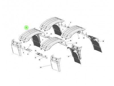 DZ95259959515  中段擋泥板總成,Middle fender assembly,濟南向前汽車配件有限公司