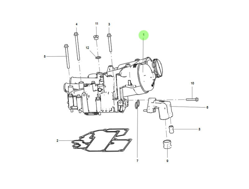 重汽汕德卡MC11 MC13 動力發(fā)動機機油冷卻系統(tǒng) 201V05005-3001 機油散熱器殼/201V05005-3001 機油散熱器殼
