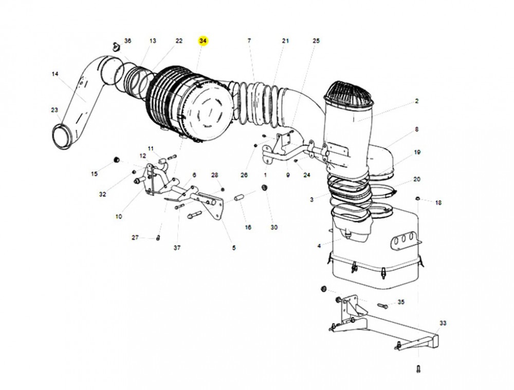 WG9925190105  空濾器總成,Air filter assembly,濟南向前汽車配件有限公司