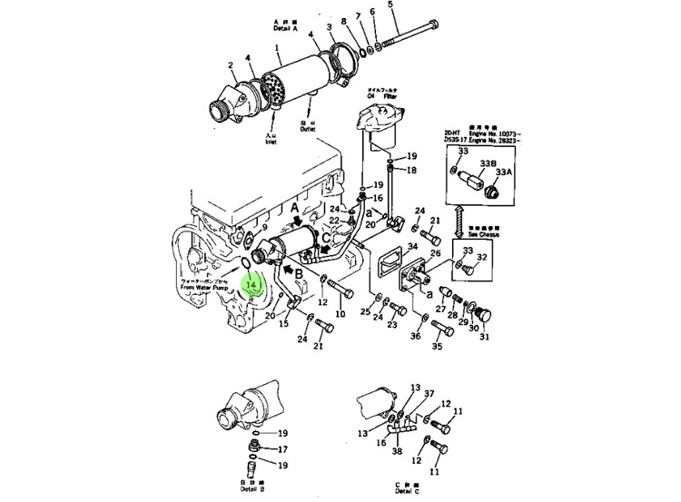07000-05055 油冷卻器 O形圈,O-ring of oil cooler,濟(jì)南向前汽車配件有限公司