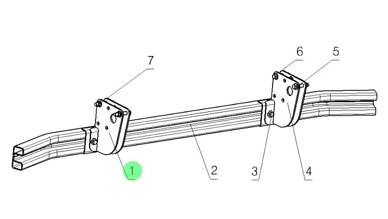 SHACMAN L3000 底盤安全防撞機(jī)構(gòu)系統(tǒng)DZ98149643013 前防撞橫梁左支架總成/DZ98149643013  左支架總成
