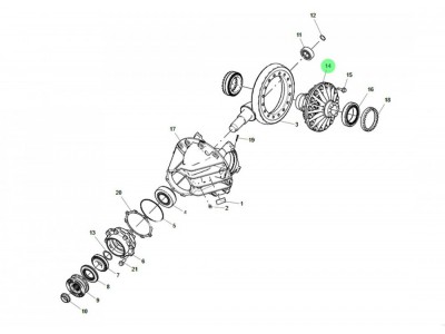 AZ710032000059  后橋輪間差速器殼,Rear axle differential housing,濟(jì)南向前汽車配件有限公司