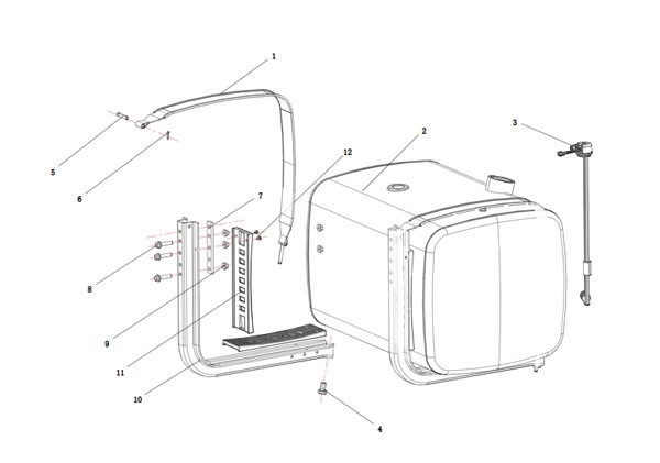 DZ93189550360 鋁合金燃油箱總成,Aluminum alloy fuel tank,濟(jì)南向前汽車配件有限公司