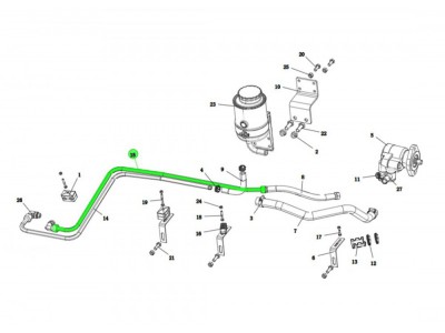DZ91189470195  壓油管總成,Steering pressure oil pipe,濟(jì)南向前汽車配件有限公司