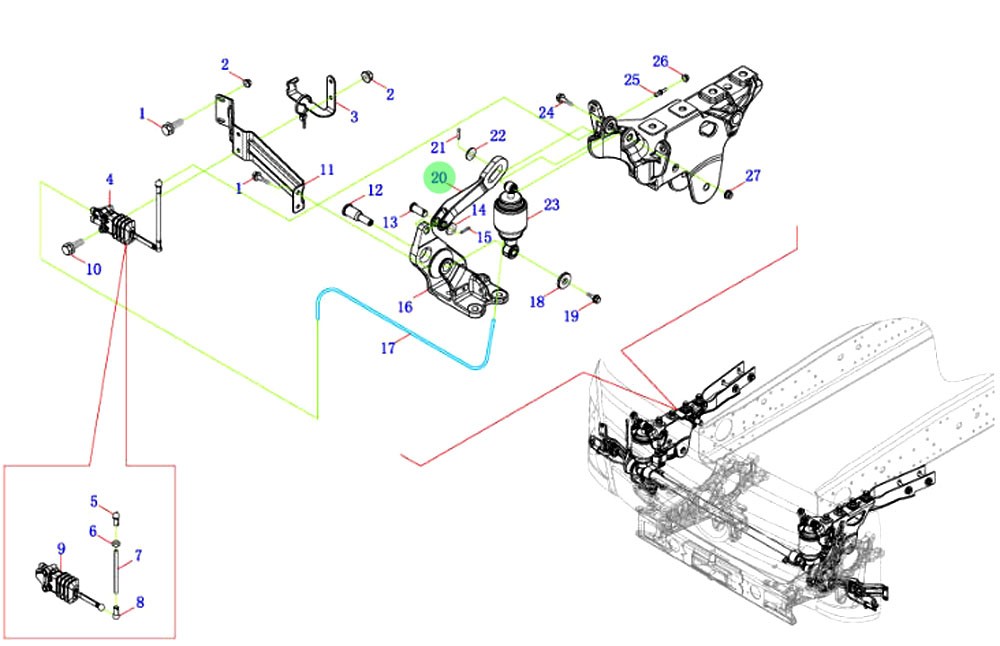 H4502A01031A0  翻轉(zhuǎn)導(dǎo)向支撐臂,Flip the guiding support arm,濟(jì)南向前汽車配件有限公司