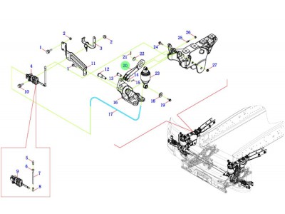 H4502A01031A0  翻轉(zhuǎn)導(dǎo)向支撐臂,Flip the guiding support arm,濟(jì)南向前汽車配件有限公司