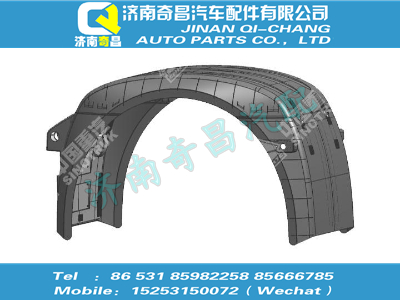 wg9918950141,王牌配件 王牌單后橋整體式右擋泥板總成(縮減版),濟南奇昌汽車配件有限公司