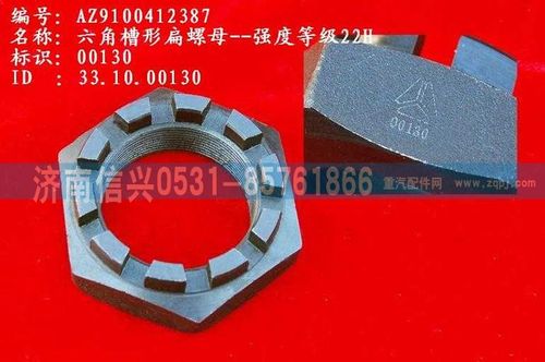 WG9100412387,六角槽形扁螺母--強(qiáng)度等級(jí)22H,濟(jì)南信興汽車配件貿(mào)易有限公司