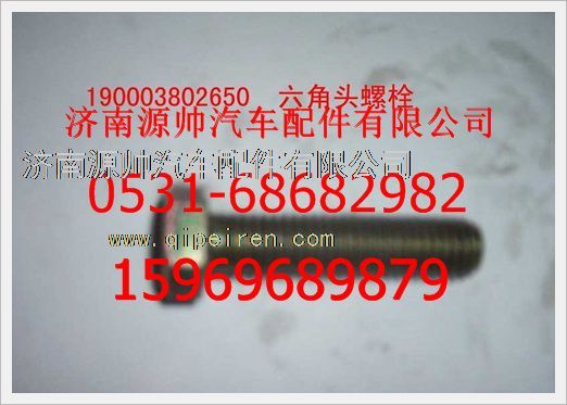 190003802650,重汽豪沃六角頭螺拴190003802650,濟南源帥汽車配件有限公司